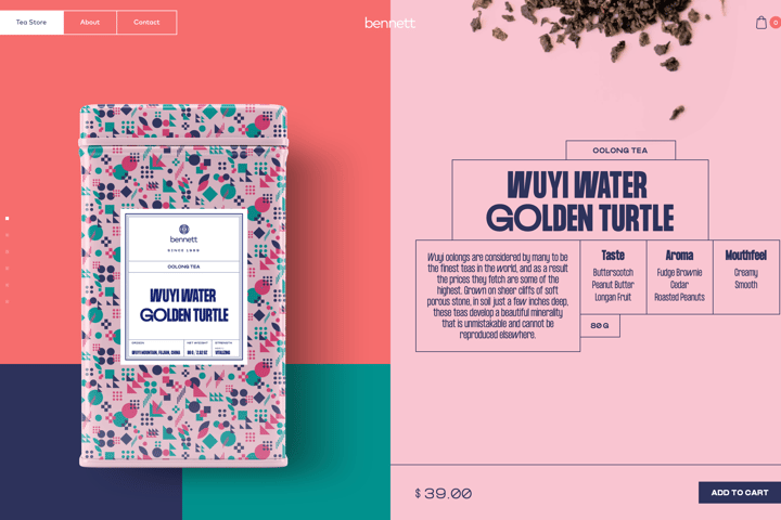 Bennett Tea website preview
